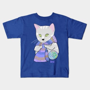 Knitting Cat Kids T-Shirt